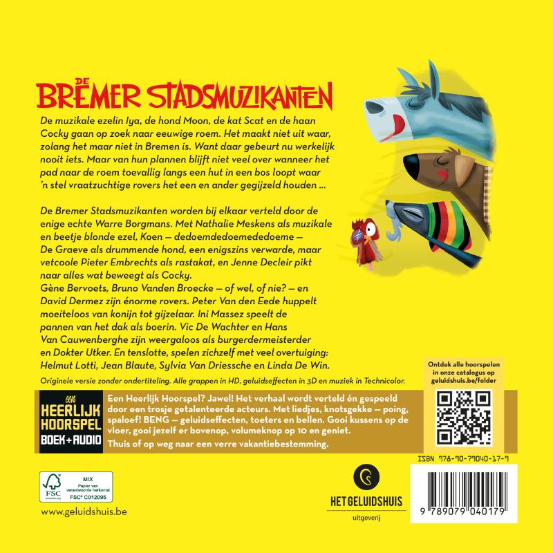 De Bremer stadsmuzikanten / Heerlijke Hoorspelen / 6 De Bremer stadsmuzikanten / Heerlijke Hoorspelen / 6 achterkant