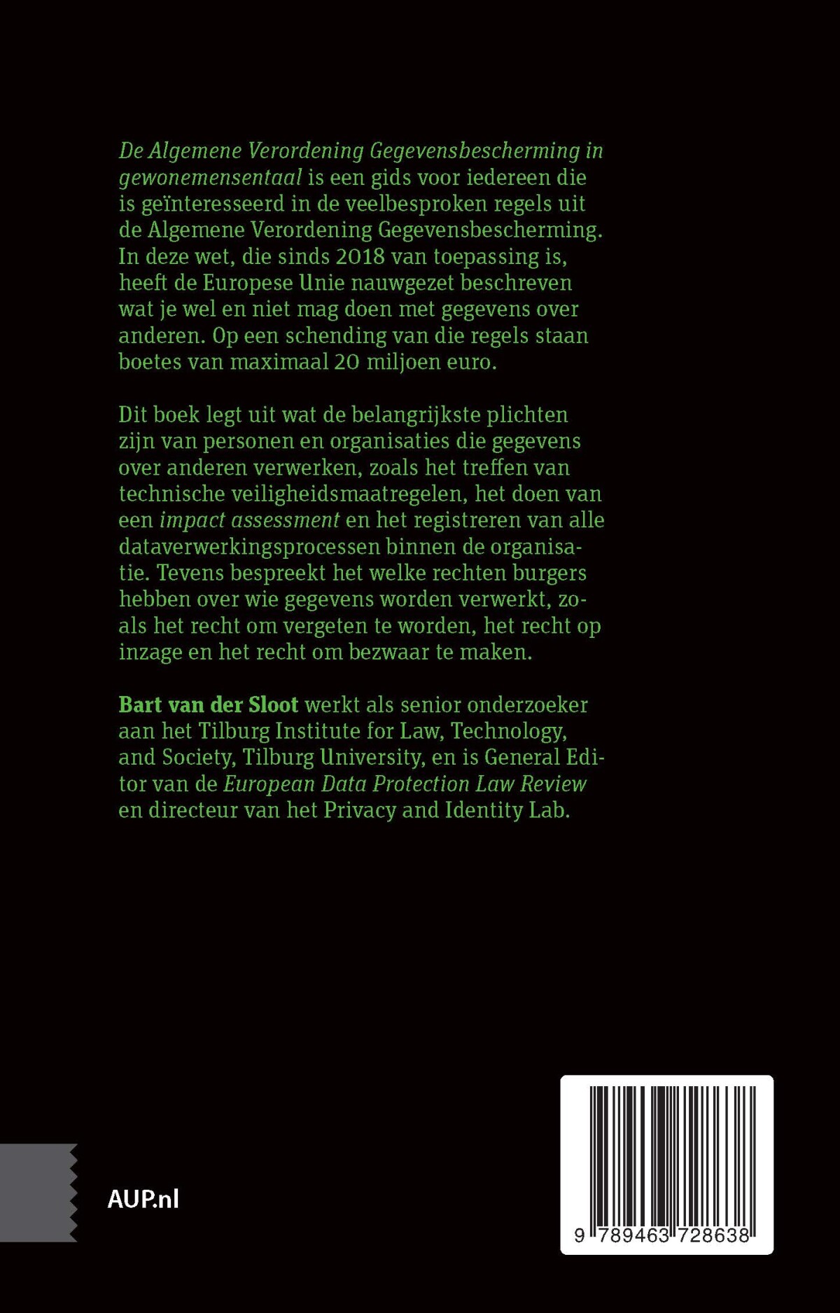 De Algemene Verordening Gegevensbescherming in gewonemensentaal achterkant