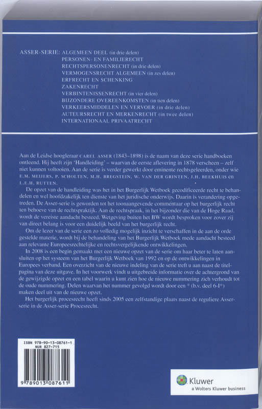 Asser NV en BV, Personenvenootschappen studenteneditie 2011 / 2011 achterkant