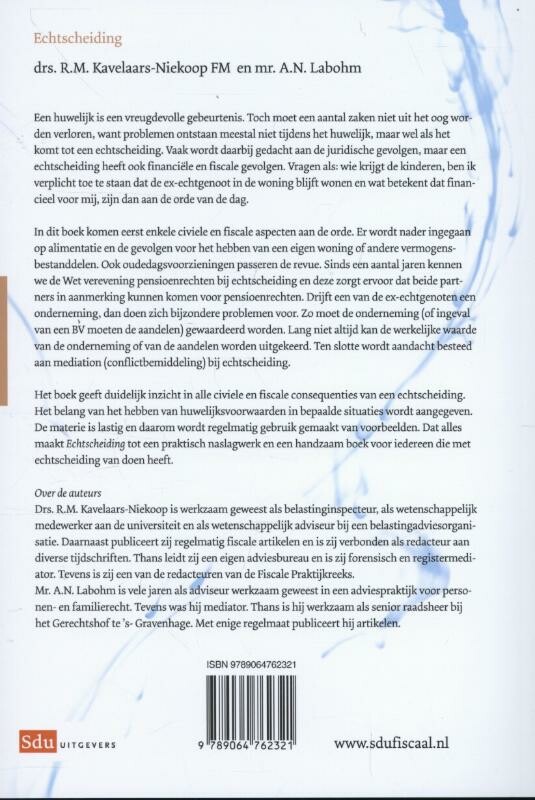 Echtscheiding / Fiscale Praktijkreeks achterkant
