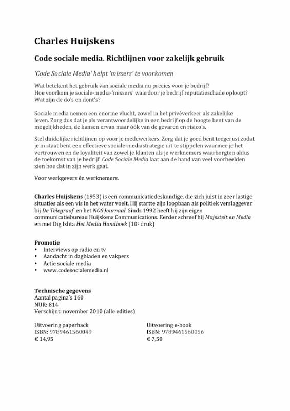 Code sociale media Code sociale media achterkant