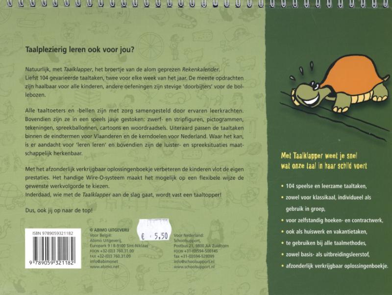 Taalklapper 1 groep 3 achterkant