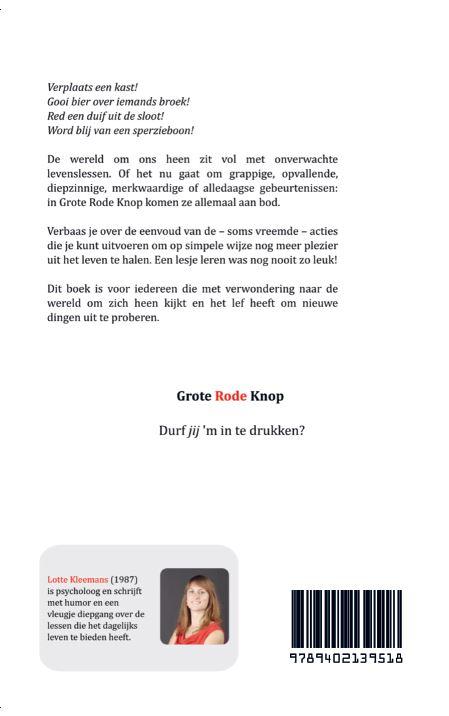 Grote rode knop achterkant