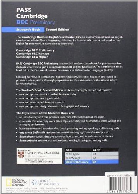 Pass Cambridge BEC second edition - Preliminary student's bo