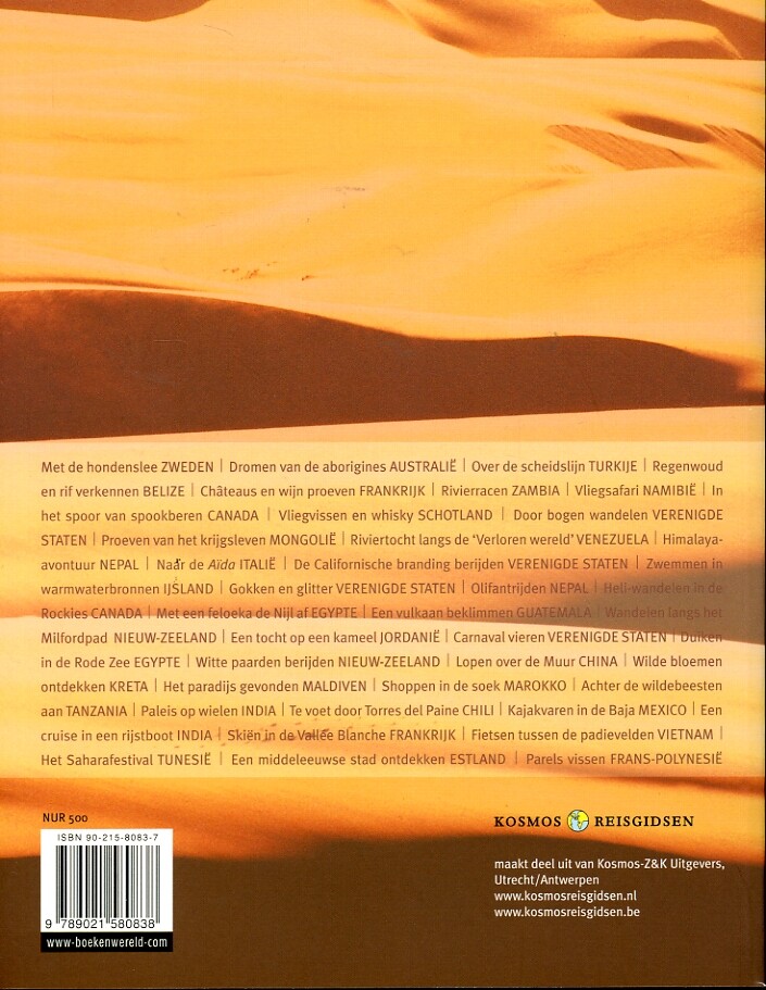 De meest onvergetelijke reiservaringen / Kosmos reisgidsen achterkant