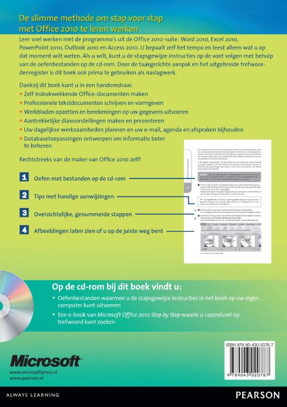 Microsoft Office 2010 / Step by step achterkant