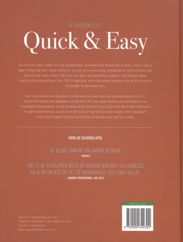 Quick & easy / De Zilveren Lepel achterkant