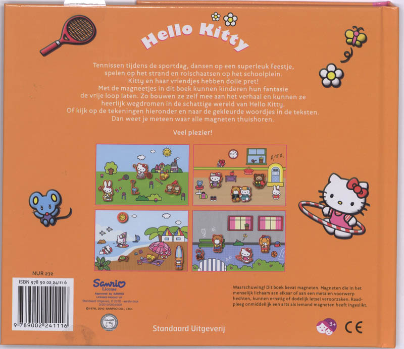 Hello Kitty Speelpret Magneetboekje achterkant