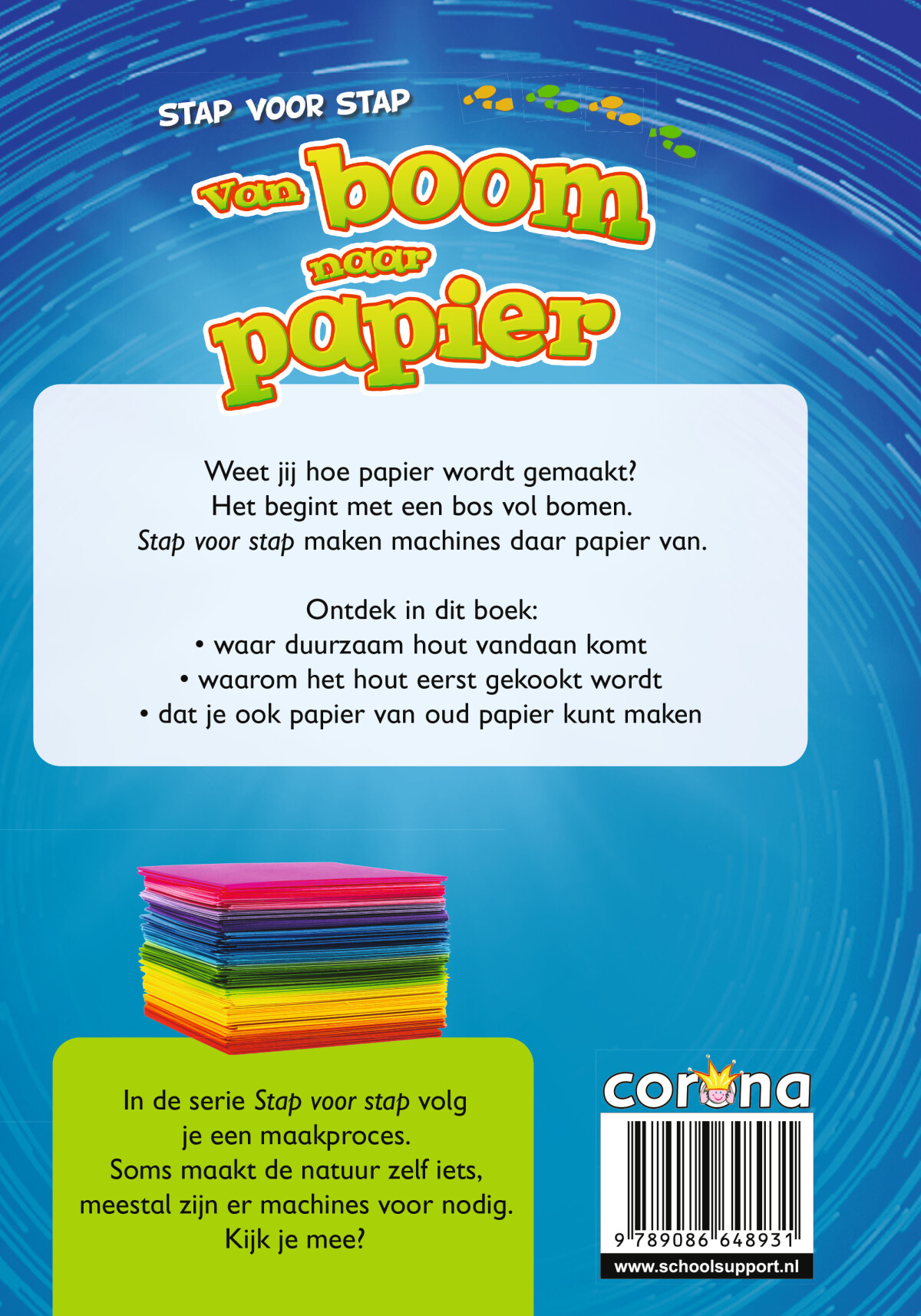 Van boom naar papier / Stap voor stap achterkant
