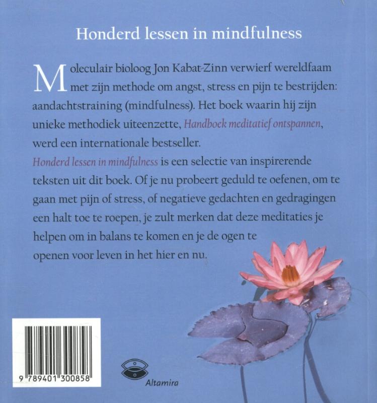 Honderd lessen in mindfulness achterkant