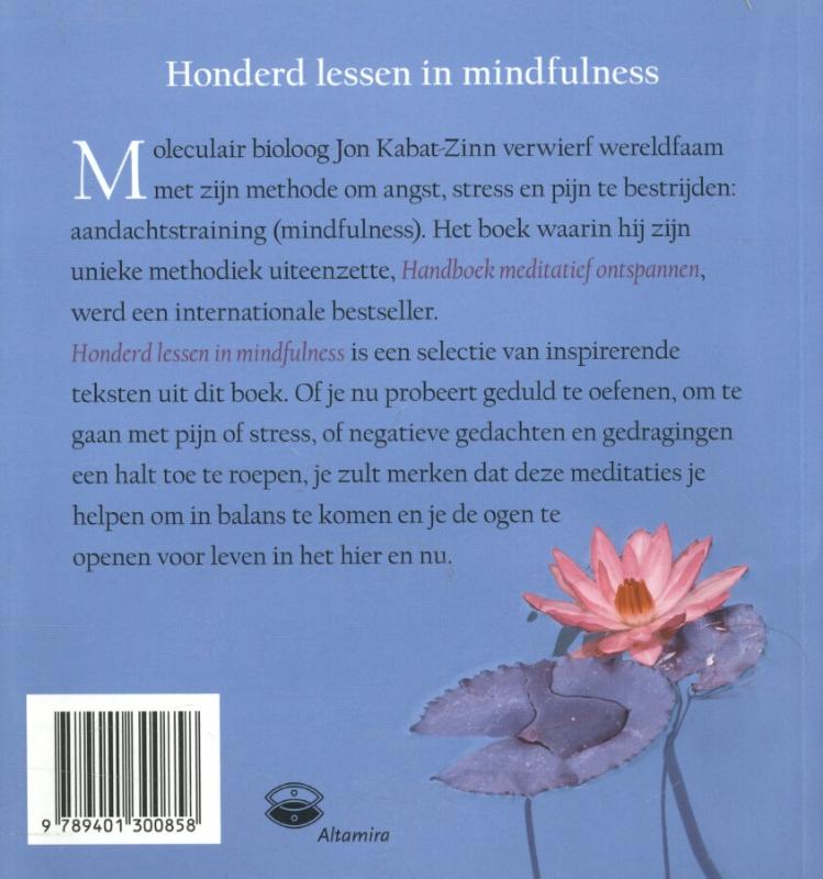 Honderd lessen in mindfulness Honderd lessen in mindfulness achterkant