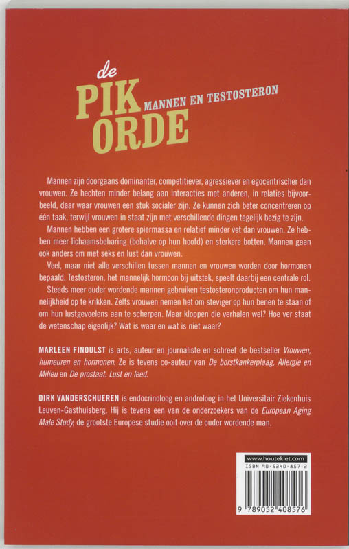 De Pikorde - mannen en testosteron achterkant
