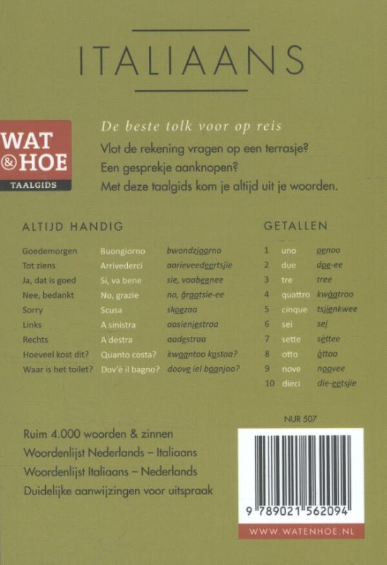 Italiaans / Wat & Hoe taalgids achterkant