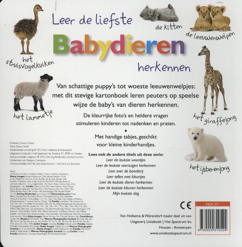 Leer de liefste babydieren herkennen achterkant