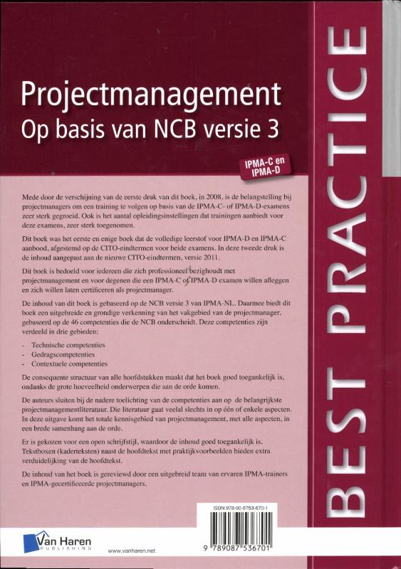 Projectmanagement op basis van NCB versie 3 / Best practice achterkant
