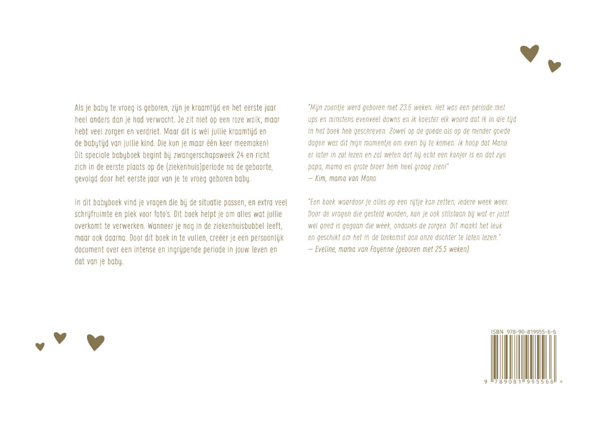 Kleine Kanjer! Babyboek voor Prematuren achterkant