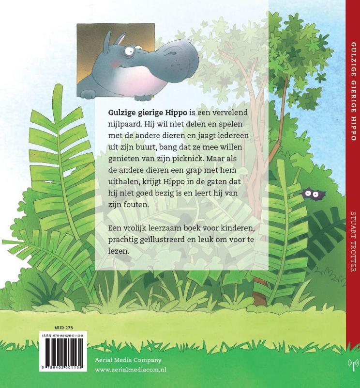 Gulzige gierige Hippo achterkant