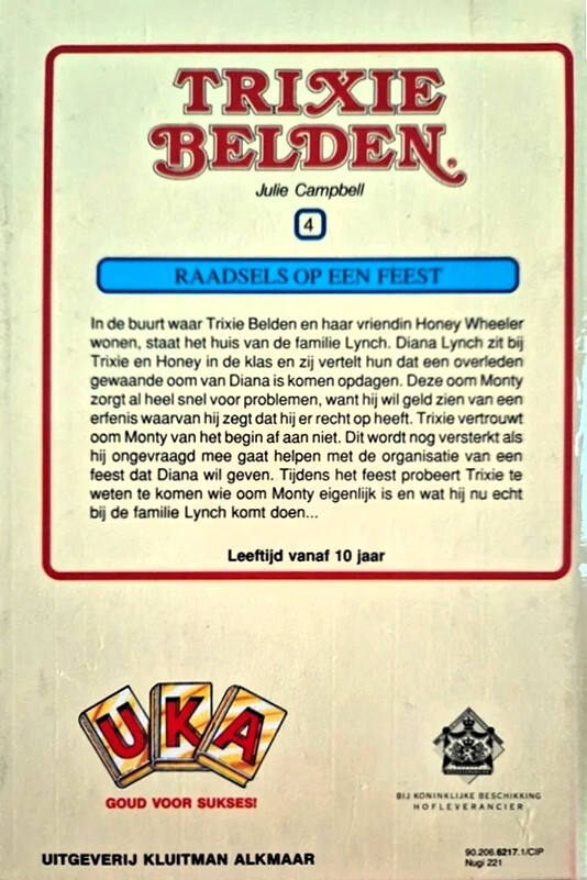 Raadsels op een feest / Trixie Belden / 4 achterkant