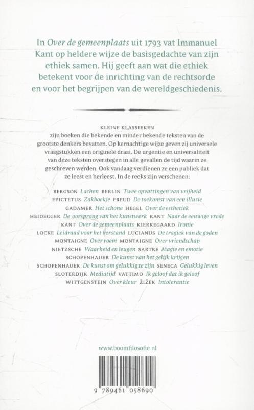 Over de gemeenplaats / Kleine Klassieken achterkant