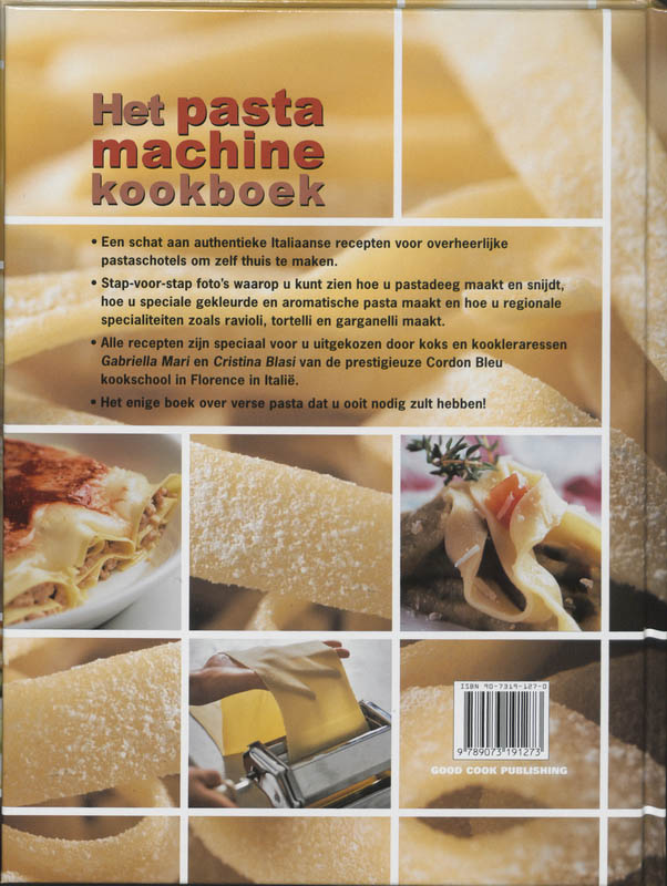 Het Pastamachine Kookboek achterkant