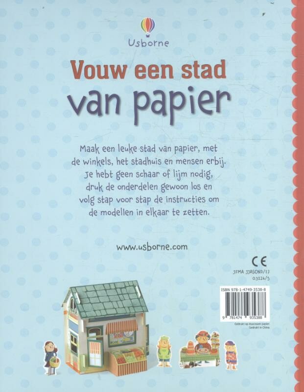 Vouw een stad van papier achterkant