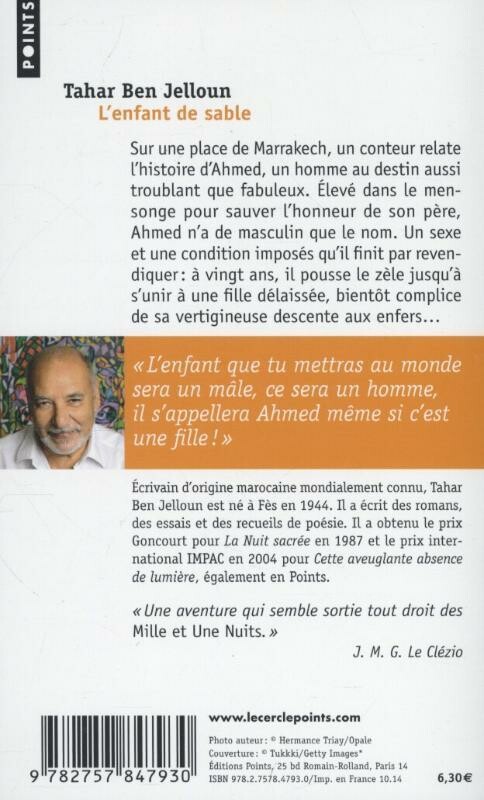 L'Enfant de Sable achterkant