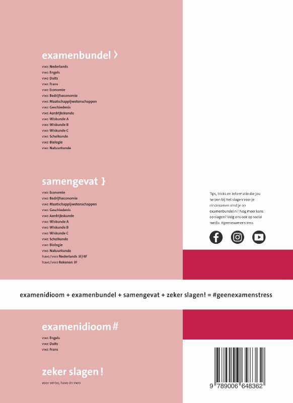 Examenbundel / vwo Frans 2023/2024 achterkant