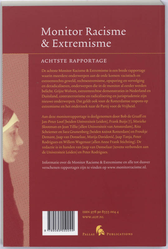 Monitor Racisme & Extremisme / Pallas Publications achterkant