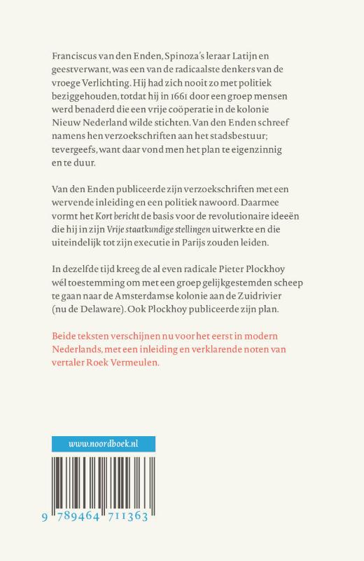 Kort bericht over Nieuw Nederland achterkant