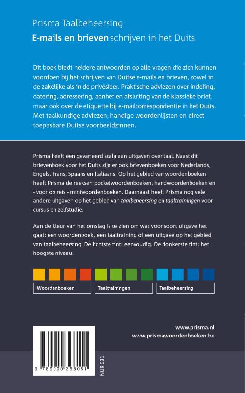 E-mails en brieven schrijven in het Duits achterkant