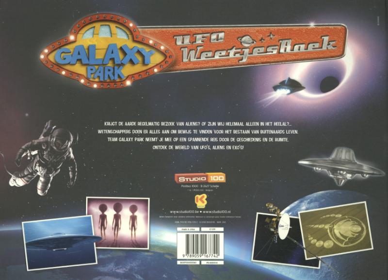 Galaxy park boek ufo weetjes achterkant