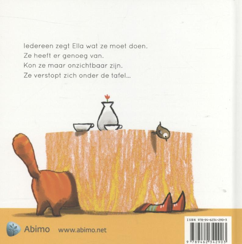 Ella wil onzichtbaar zijn achterkant
