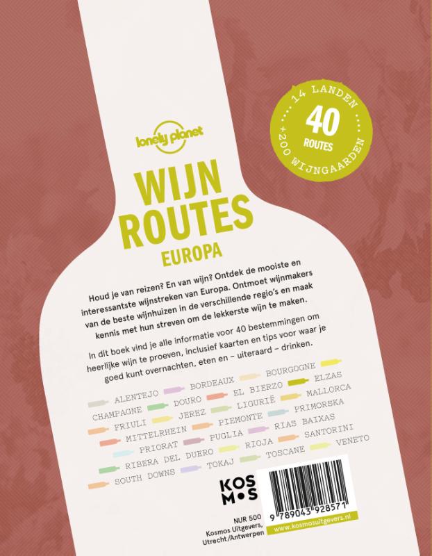 Wijnroutes Europa / Lonely planet achterkant