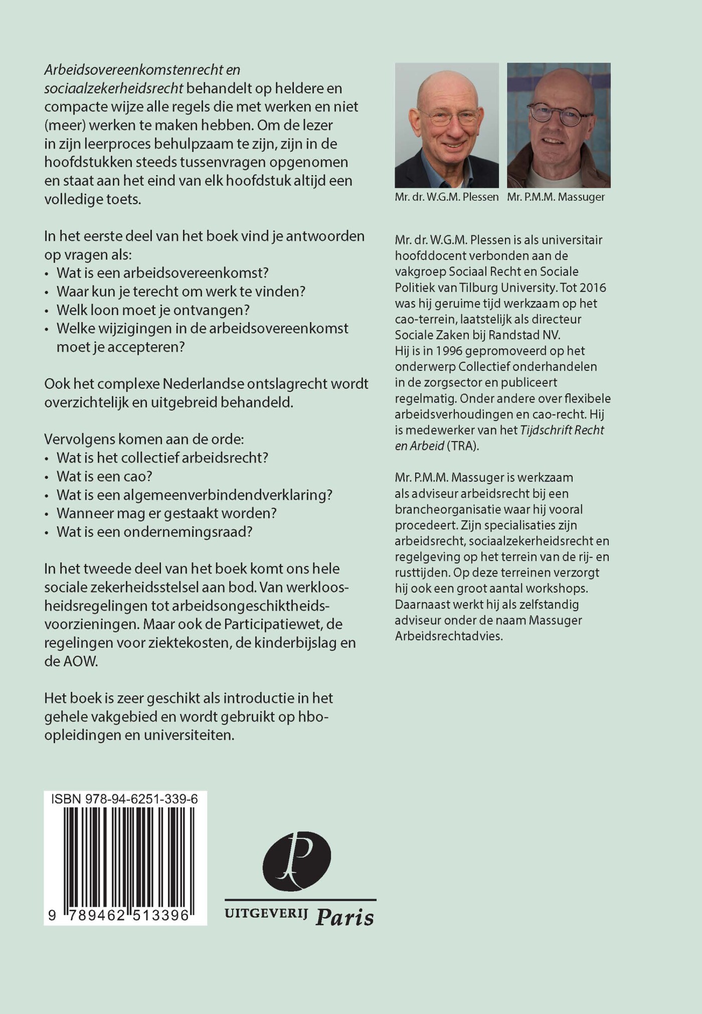 Arbeidsovereenkomstenrecht en sociaalzekerheidsrecht achterkant