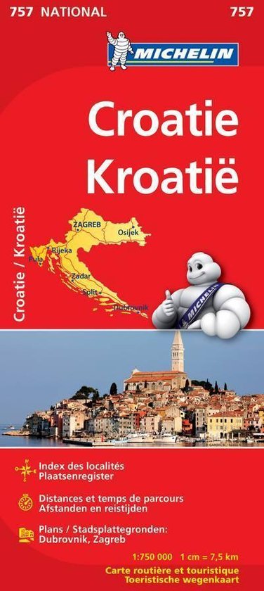 Croatie / Kroatië 11757 carte ' national ' michelin kaart