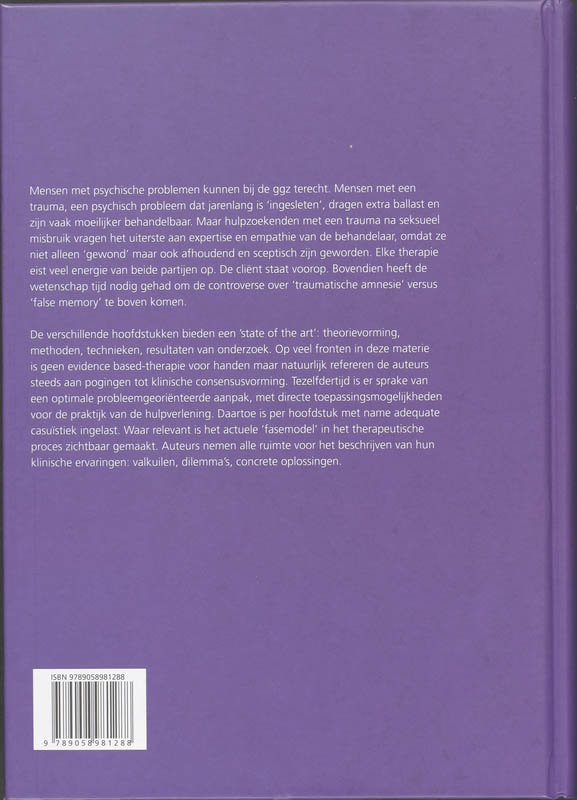 Handboek psychotherapie na seksueel misbruik achterkant