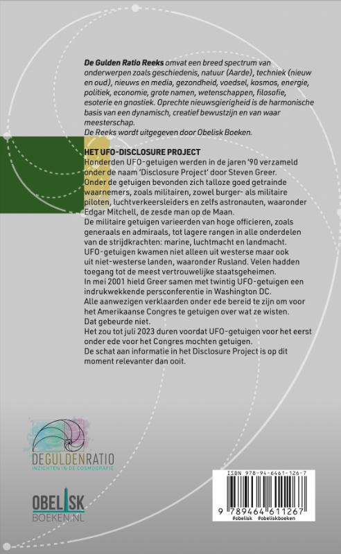 Het UFO-disclosure project / Gulden ratio / 6 achterkant