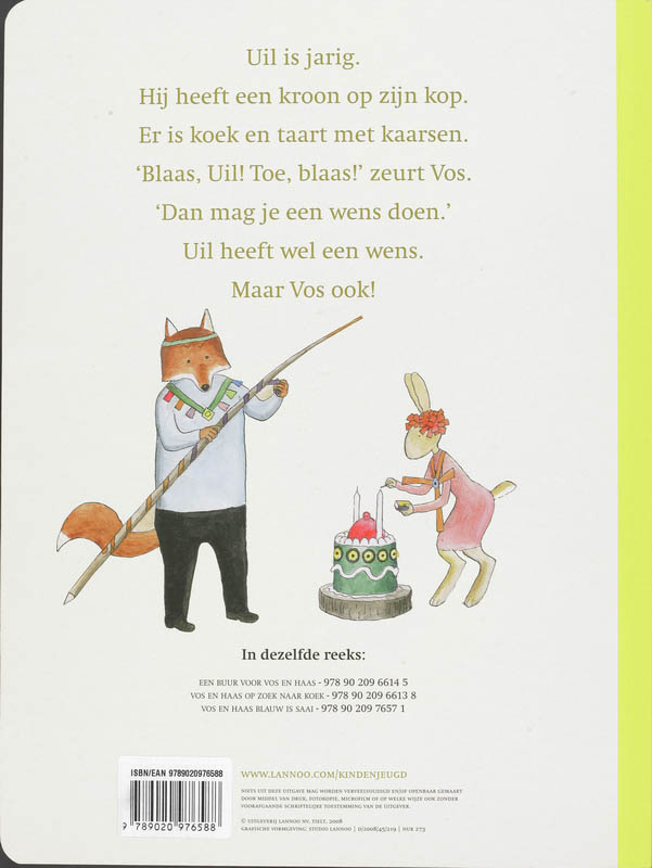 Vos En Haas En Het Feest Van Uil achterkant