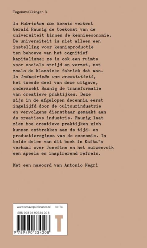 Fabrieken van kennis, Industrieën van creativitieit / Tegenstellingen / 4 achterkant