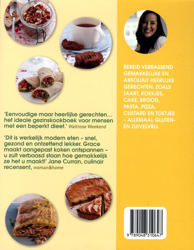 Gluten- & zuivelvrij kookboek achterkant