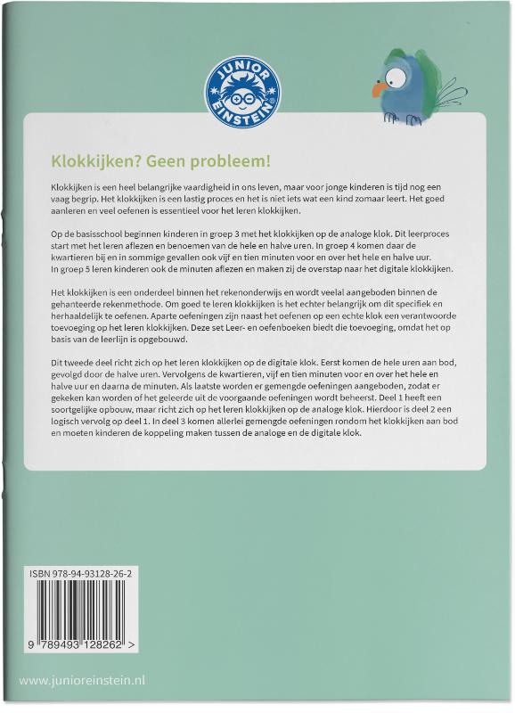 Klokkijken Digitale klok Geschikt voor groep 5,6 7 en 8 Leer- en oefenboek (2) achterkant