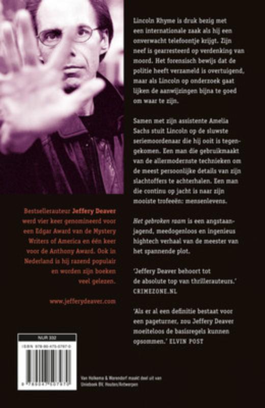 Het gebroken raam / Lincoln Rhyme / 8 Het gebroken raam / Lincoln Rhyme / 8 achterkant