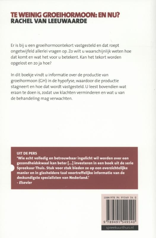 Spreekuur thuis  -   Te weinig groeihormoon: en nu? achterkant