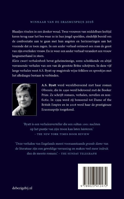 Klein zwart verhalenboek achterkant