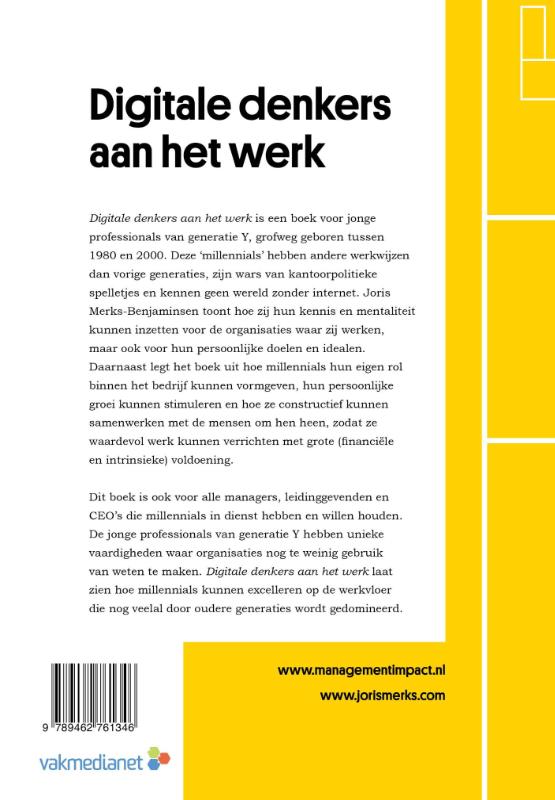 Digitale denkers aan het werk achterkant