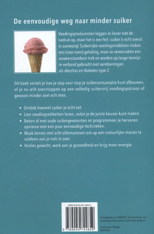 Minder suiker : zo lukt het! Minder suiker achterkant