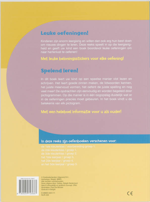 Vlot leren lezen en schrijven (7-8 j.) / Speel- en oefenboek met beloningsstickers achterkant