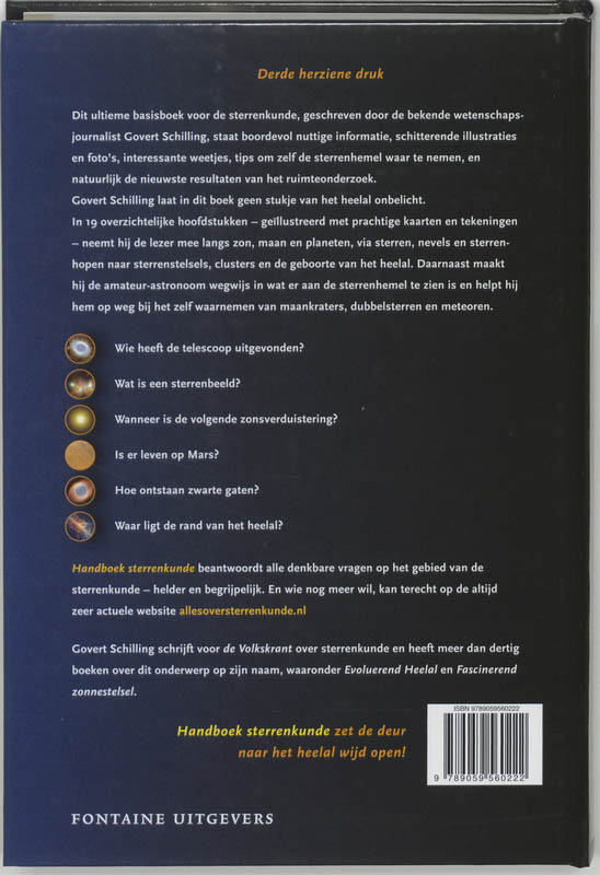 Handboek Sterrenkunde achterkant