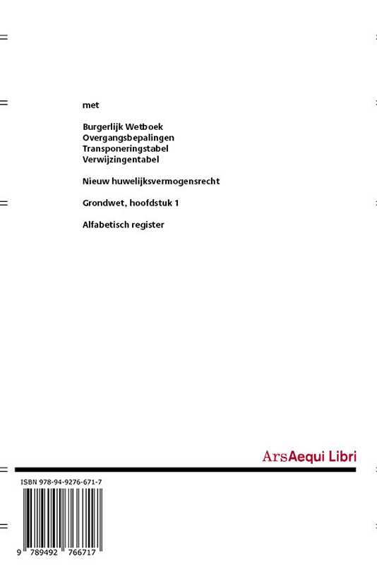 Burgerlijk Wetboek 2019/2020 achterkant