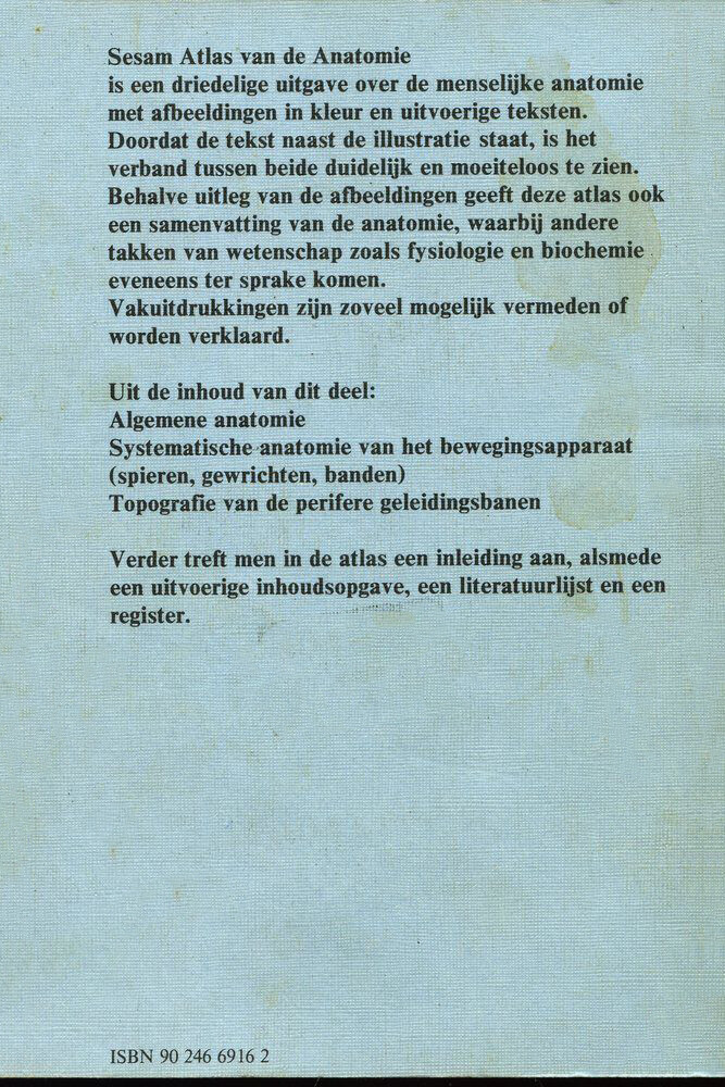 Sesam atlas van de anatomie 1: bewegingsapparaat / Sesam atlas van de anatomie / 1 achterkant
